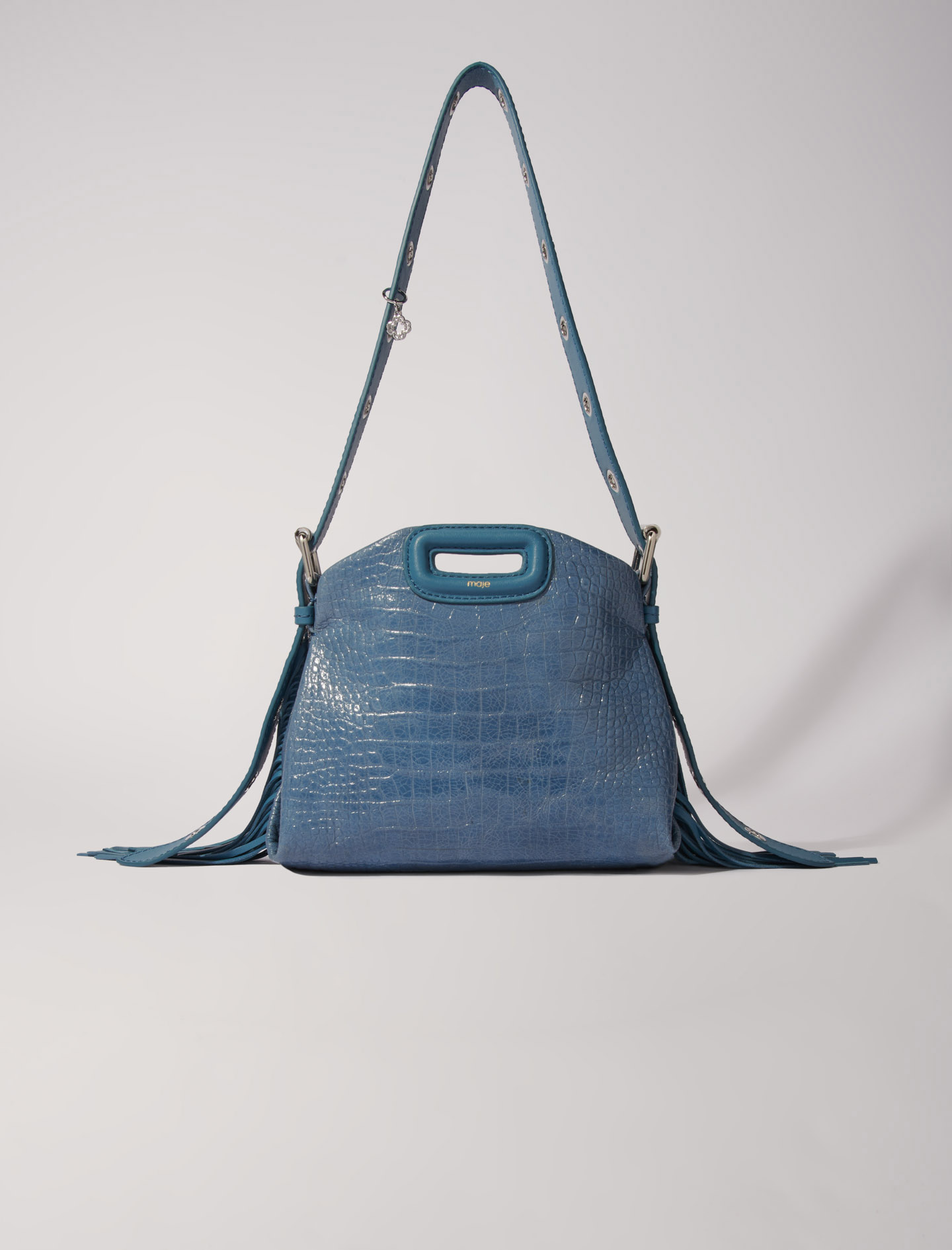 Woman's polyester Leather: Mock croc Miss M mini bag for Fall/Winter, size Woman-All Bags-OS (ONE SIZE), in color Blue / Grey /