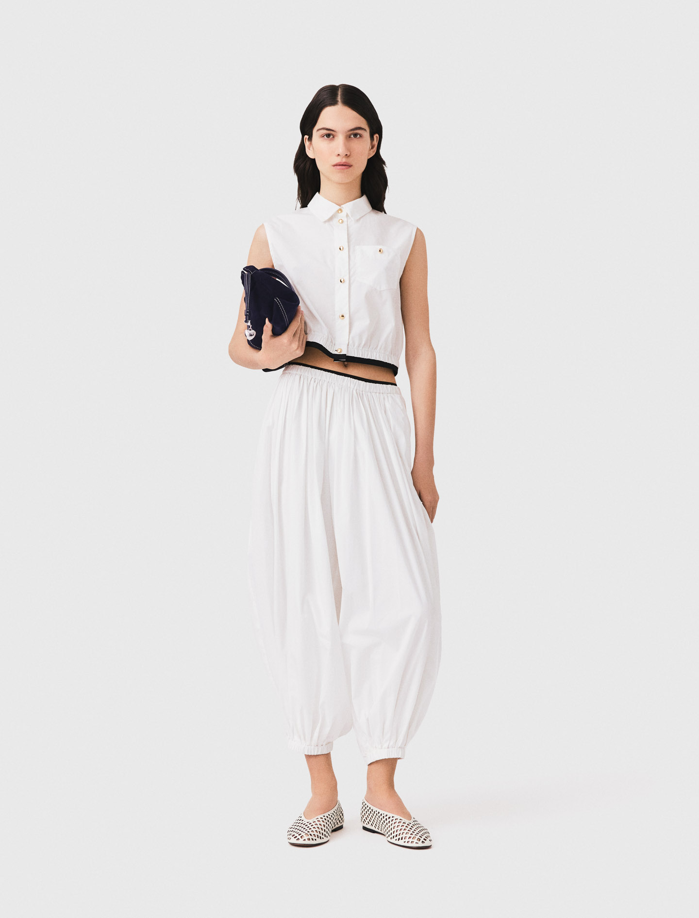 Cropped sleeveless shirt White For Women | Maje