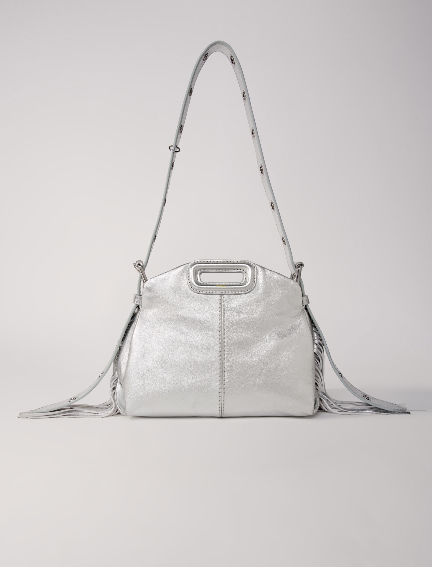 Woman's cotton Metallic leather mini Miss M bag for Fall/Winter, size One Size, in color Silver / Grey