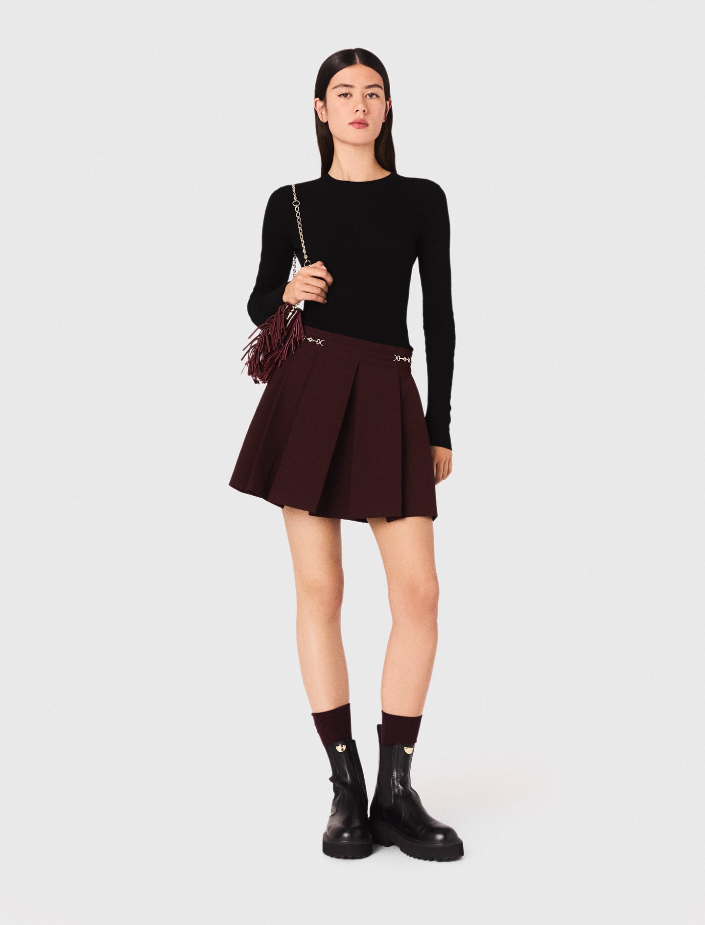 Short pleated skirt Red For Women | Maje