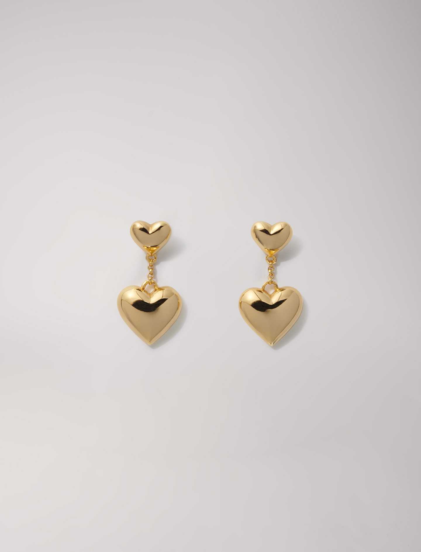 Woman's brass Heart earrings for Fall/Winter, size Woman-Jewelry-OS (ONE SIZE), in color Gold / Yellow