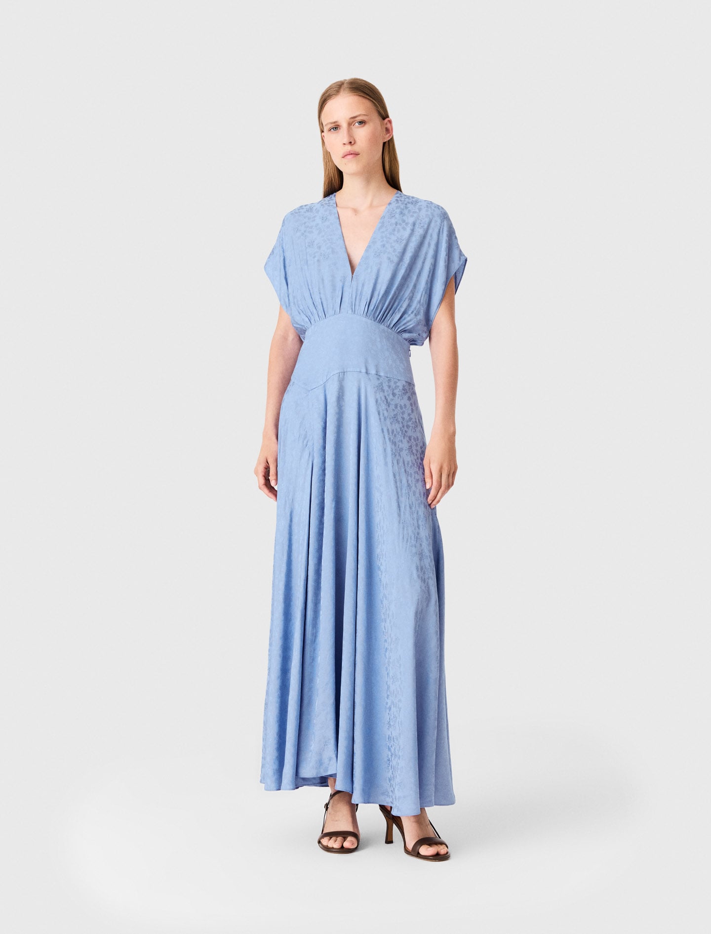 Patterned jacquard maxi dress