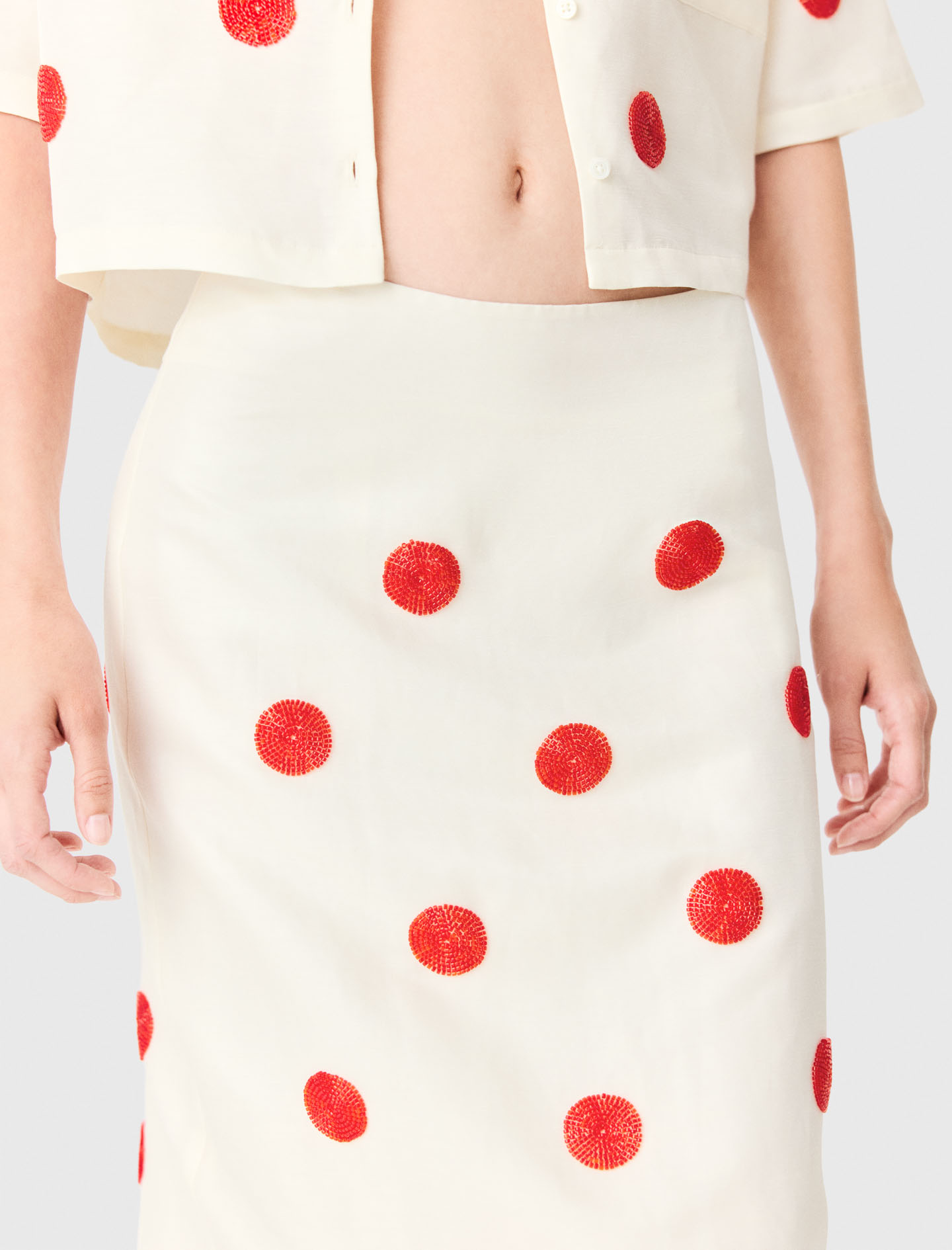 Linen-Silk Pencil Skirt