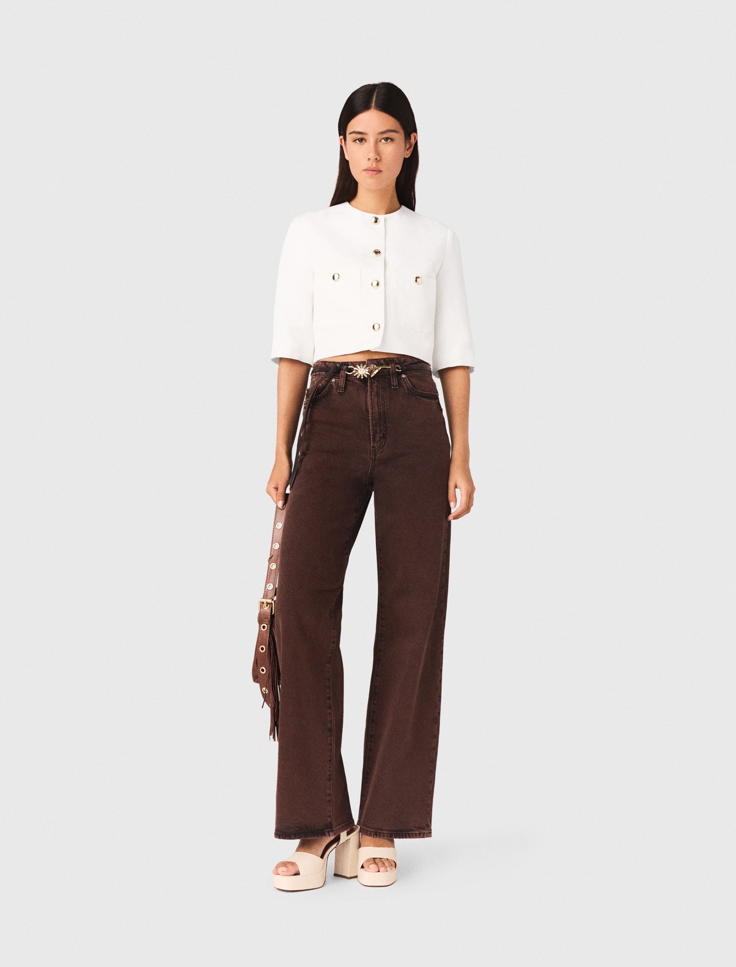 Maje Short linen blend jacket