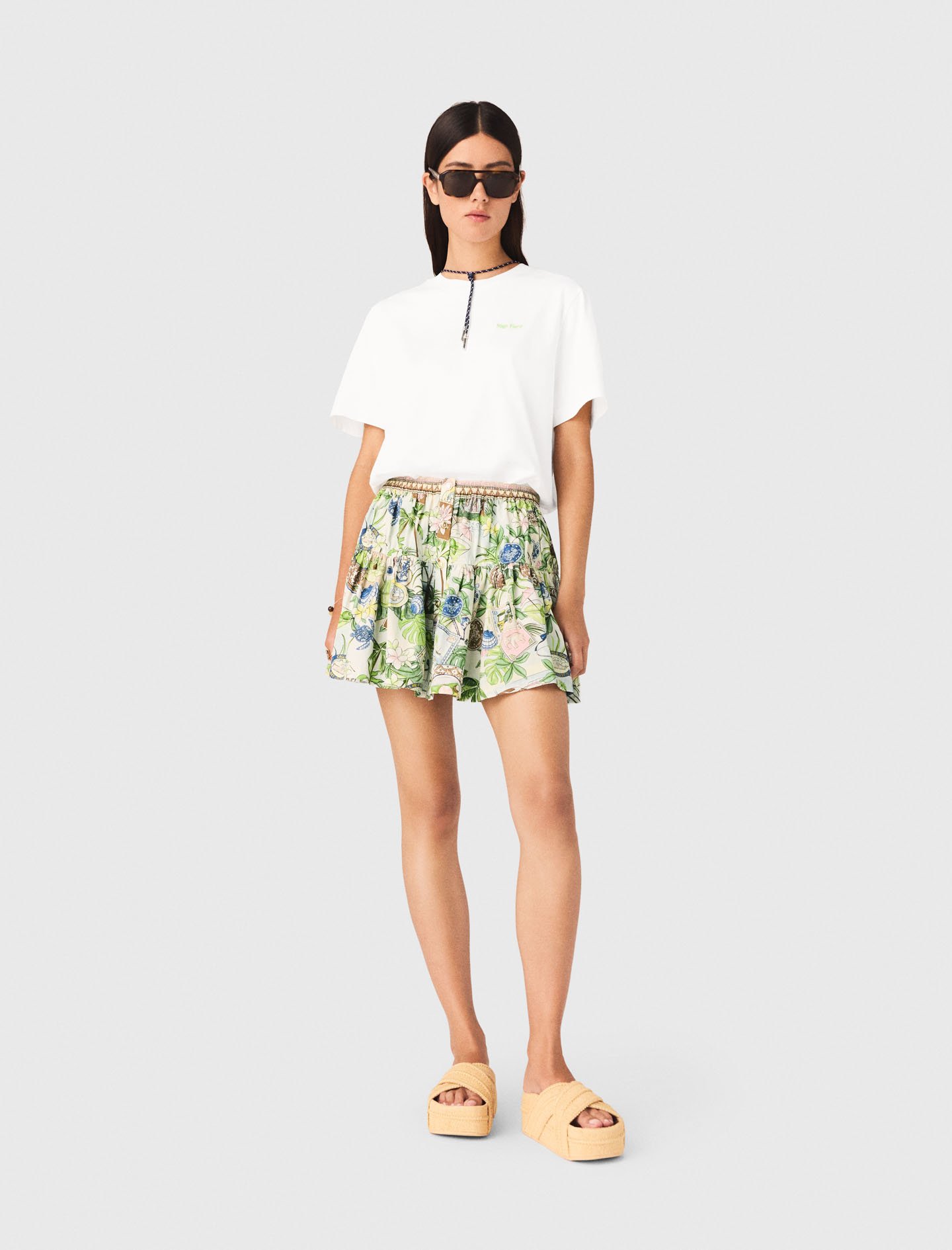 Maje US: Printed Ruffled Skirt - product image
