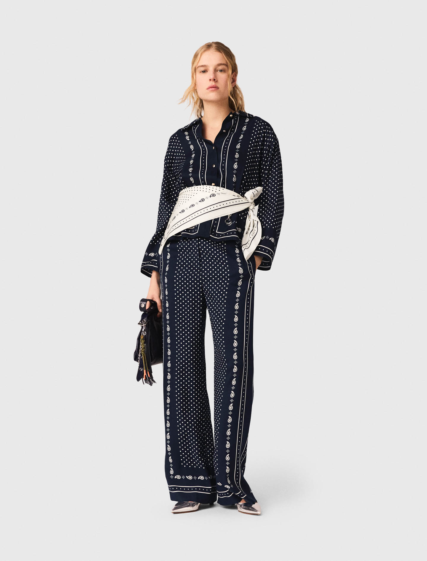 Bandana print pants Blue For Women | Maje
