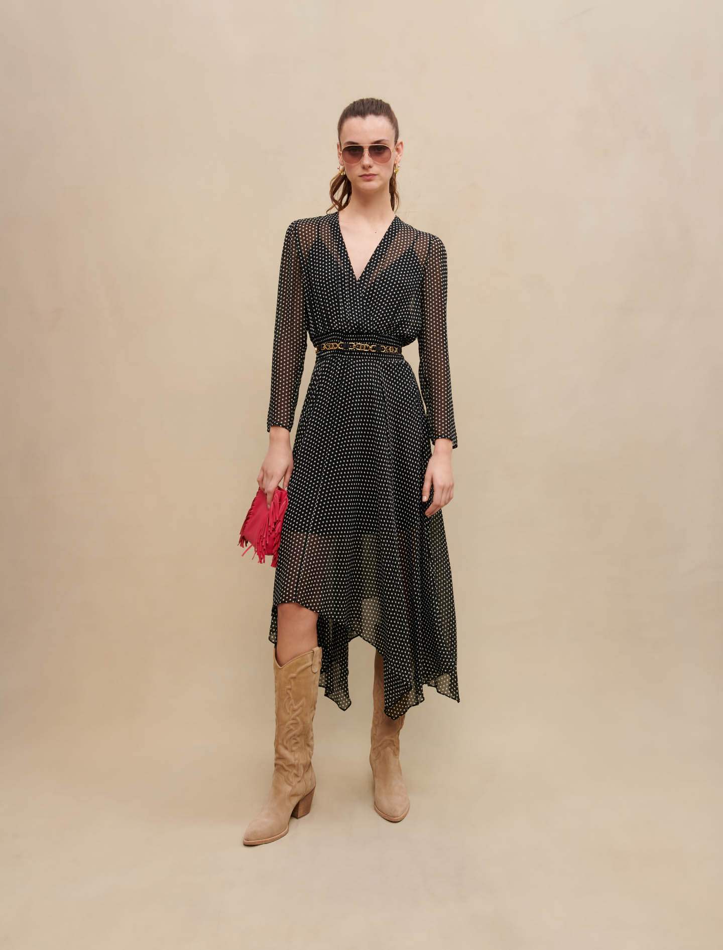 Shop Maje Size Woman-dresses-us M / Fr 38 In Clover Dot /