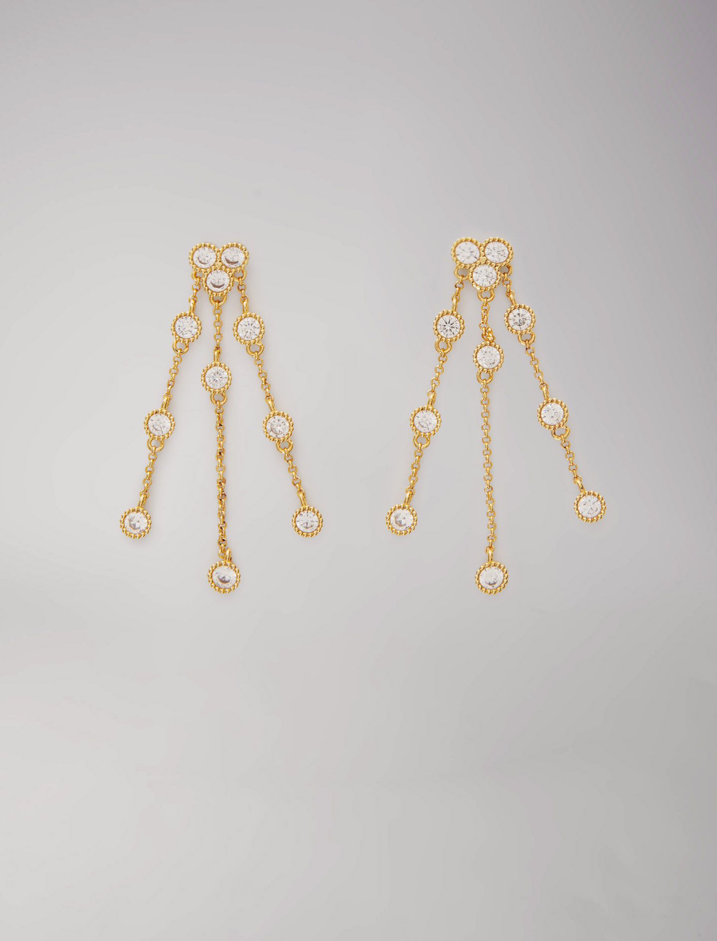 Maje Woman's zirconium oxide Jewellery: Gold-plated recycled brass earrings, in color Gold / Yellow