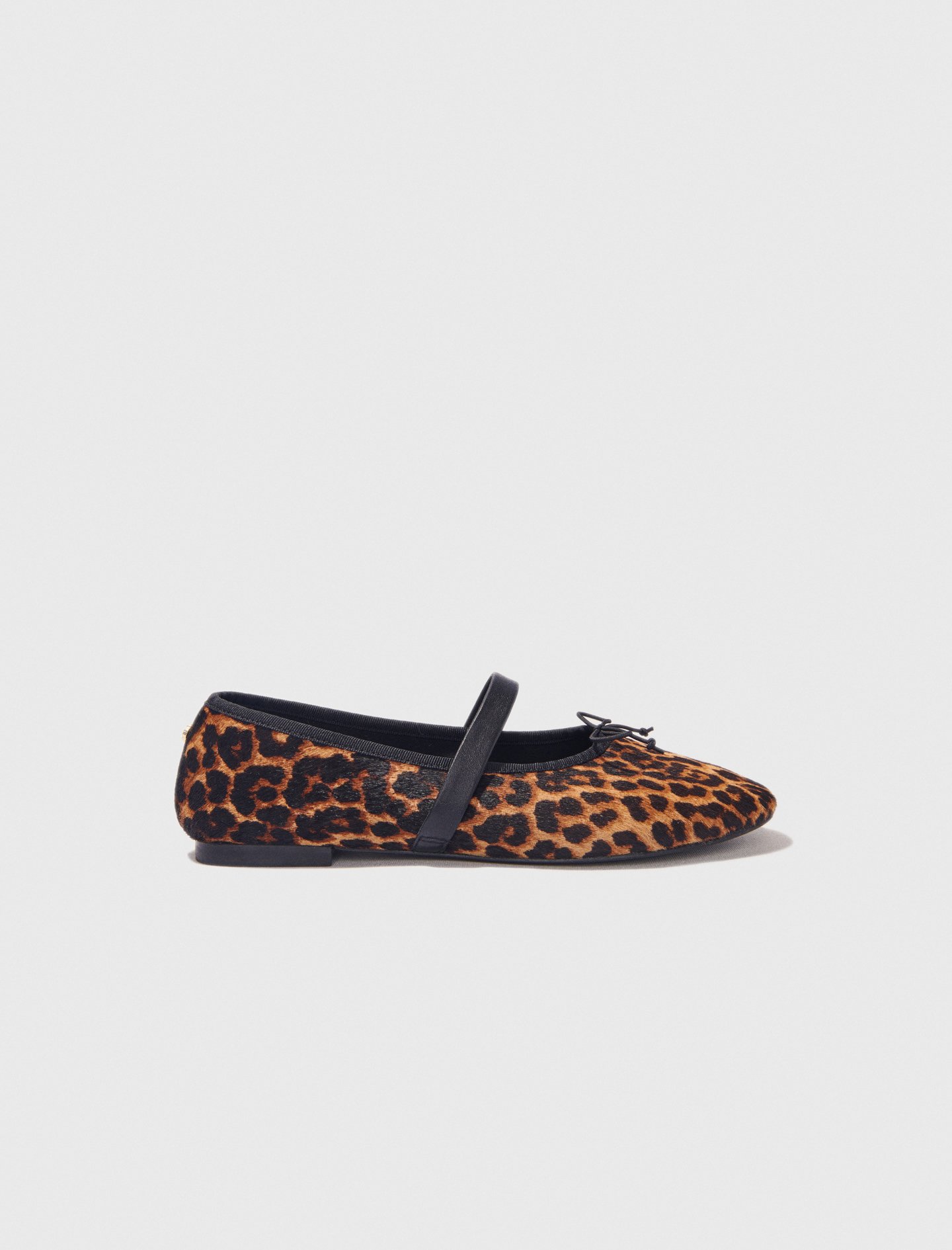 Woman's cotton Leopard-effect leather ballet flats for Spring/Summer, size 9.5, in color Leopard print /