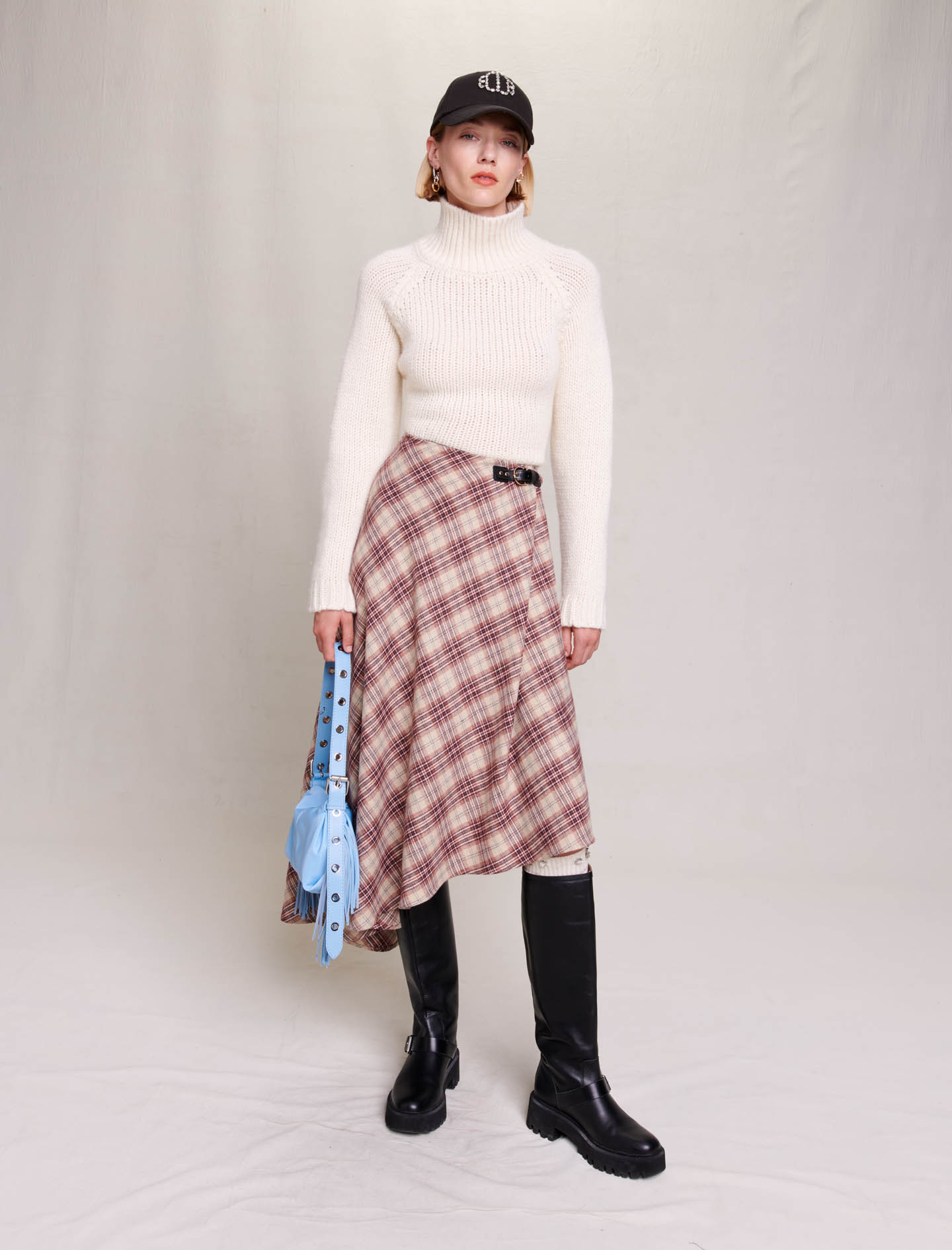 Maje Woman's acrylic, Asymmetrical skirt for Fall/Winter, in color Beige / Beige
