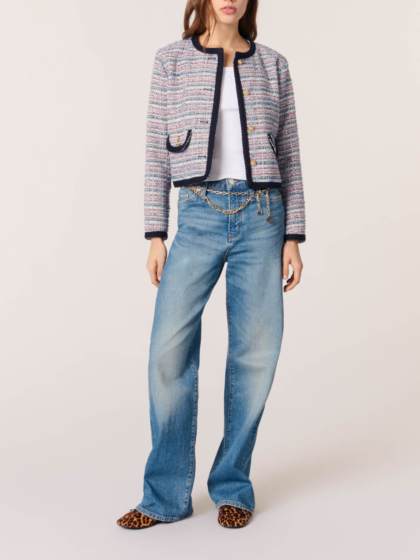 Short tweed jacket Bicolor For Women | Maje