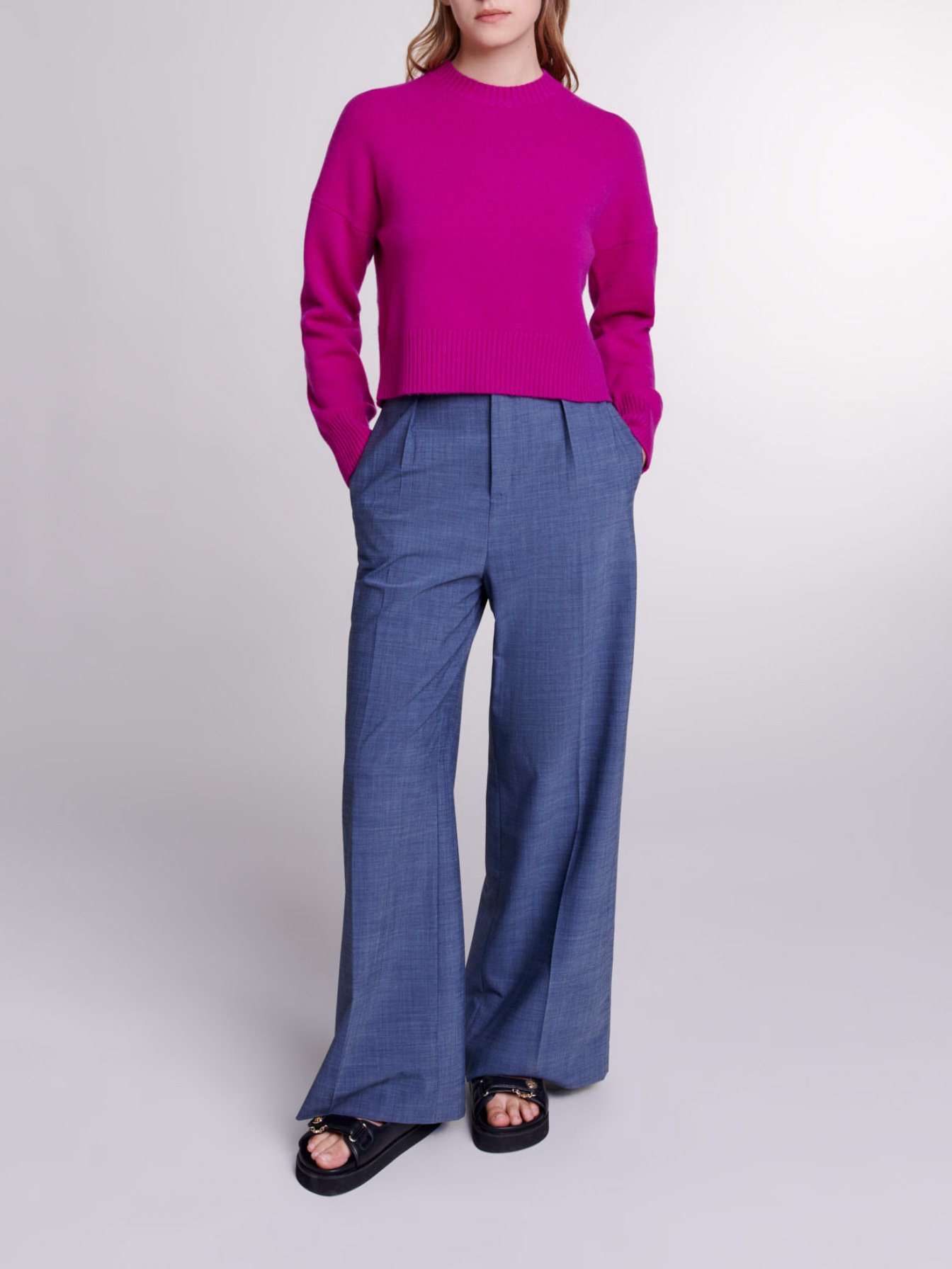 Maje Woman's cashmere Cashmere jumper for Spring/Summer, in color Fuchsia pink /