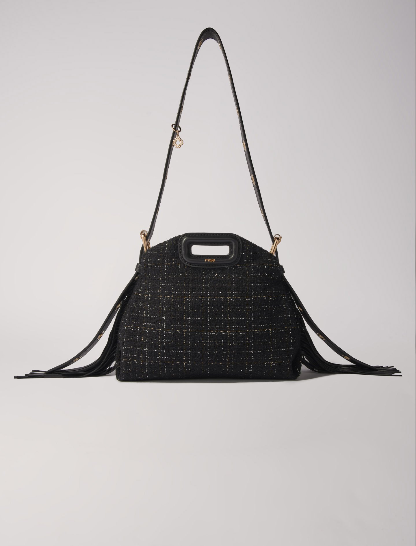 Woman's wool, Tweed Miss M Mini bag for Fall/Winter, size Woman-All Bags-OS (ONE SIZE), in color Black / Black