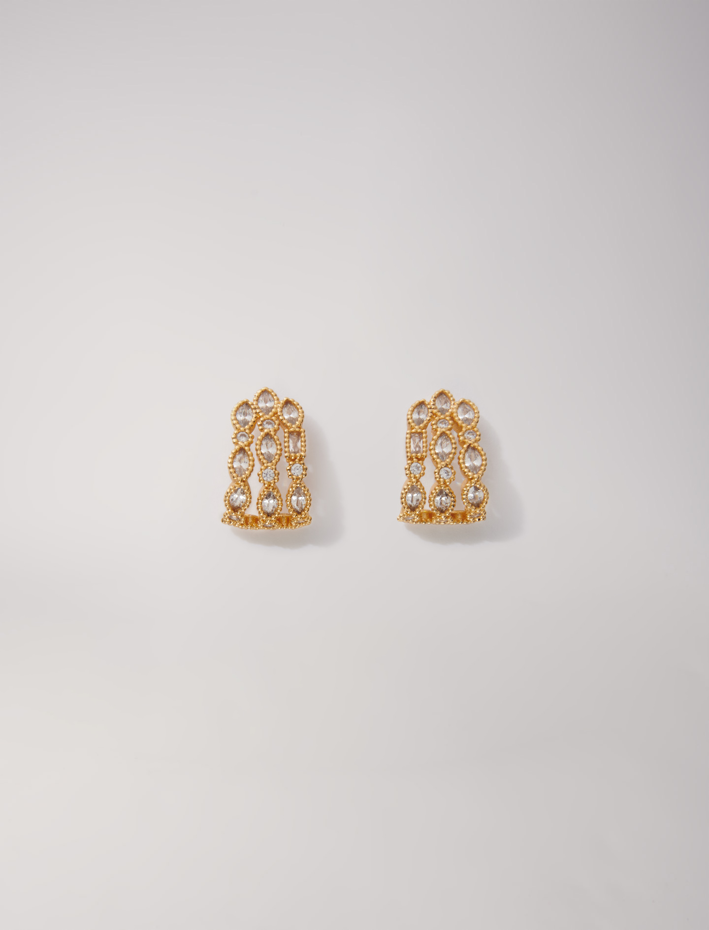 Woman's zirconium oxide Jewellery: Rhinestone earrings for Spring/Summer, size Woman-Jewelry-OS (ONE SIZE), in color Gold / Yellow