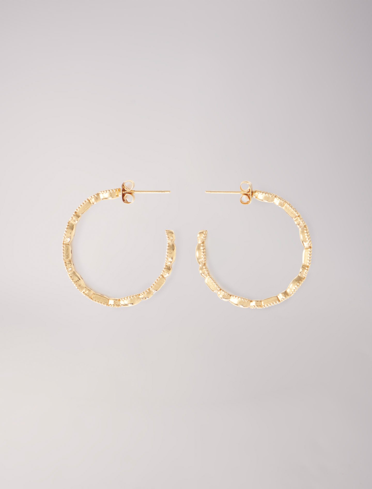 Mixte's zirconium oxide Jewellery: Diamanté-embellished large hoop earrings, size Mixte-Jewelry-OS (ONE SIZE), in color Gold / Yellow