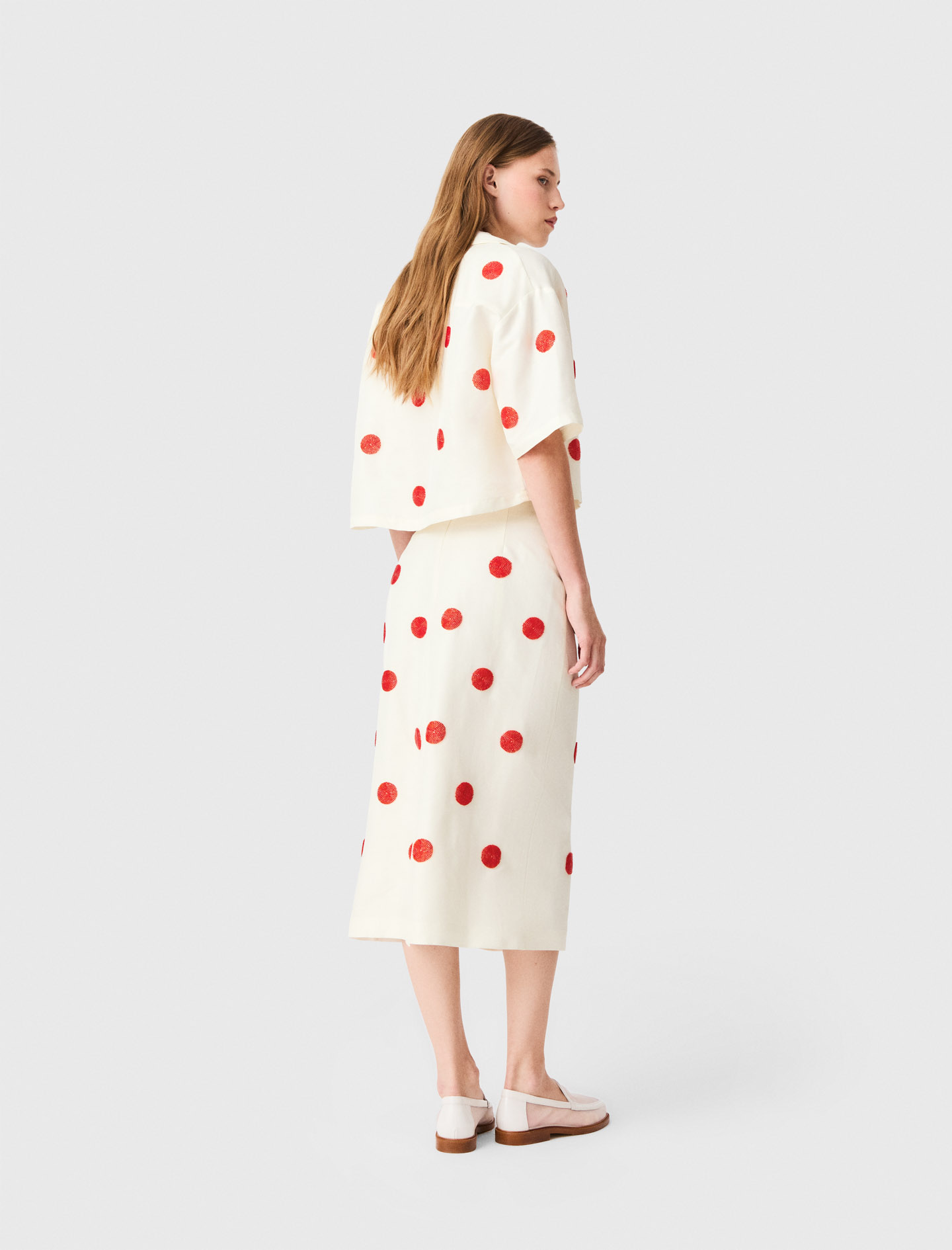Linen-Silk Pencil Skirt
