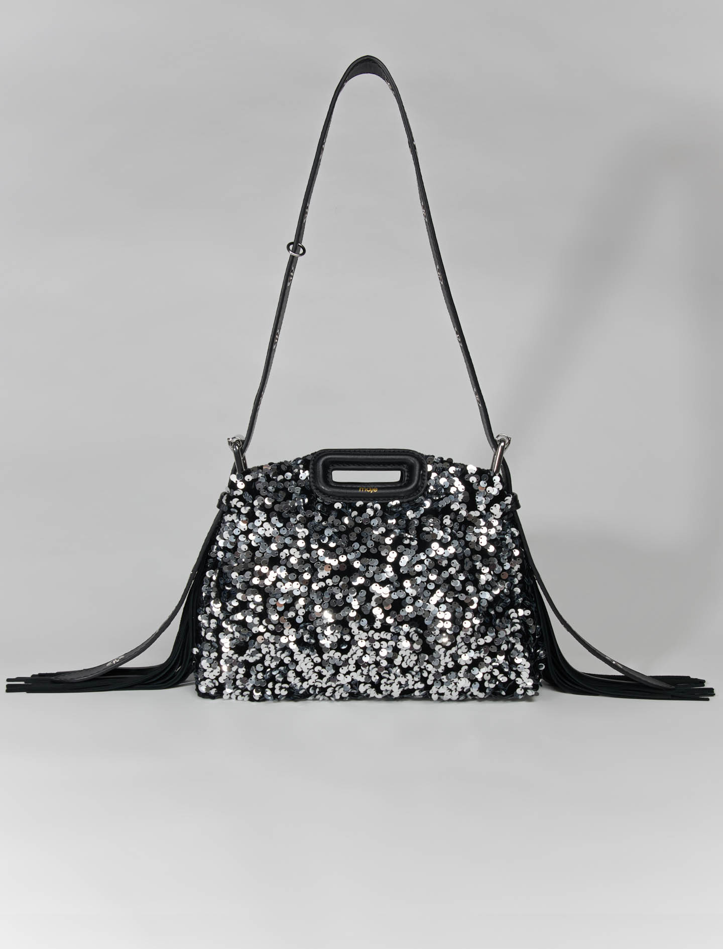 Woman's polyester, Sequin mini Miss M bag for Fall/Winter, size Woman-All Bags-OS (ONE SIZE), in color Black / Black