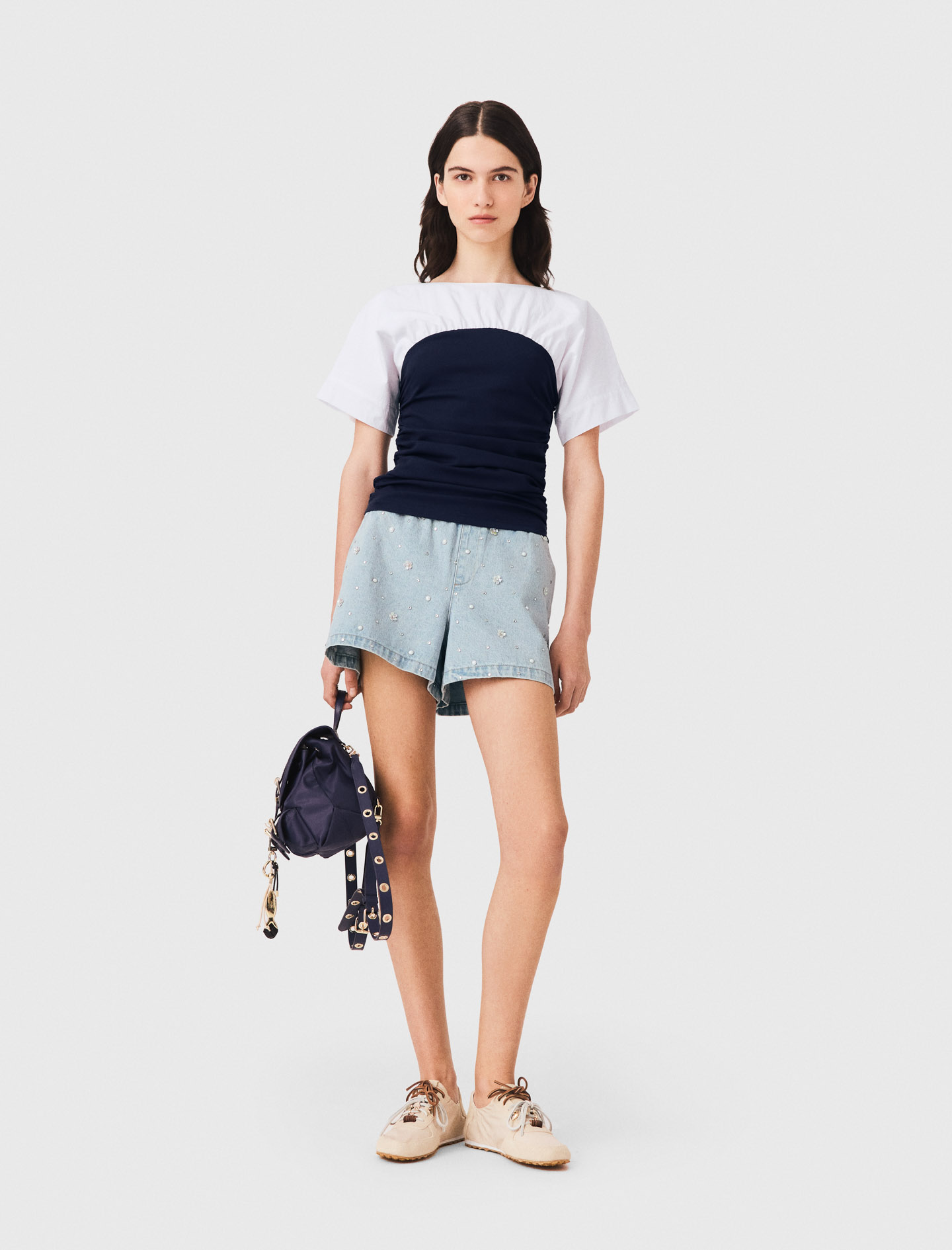 Pleated Jersey Top