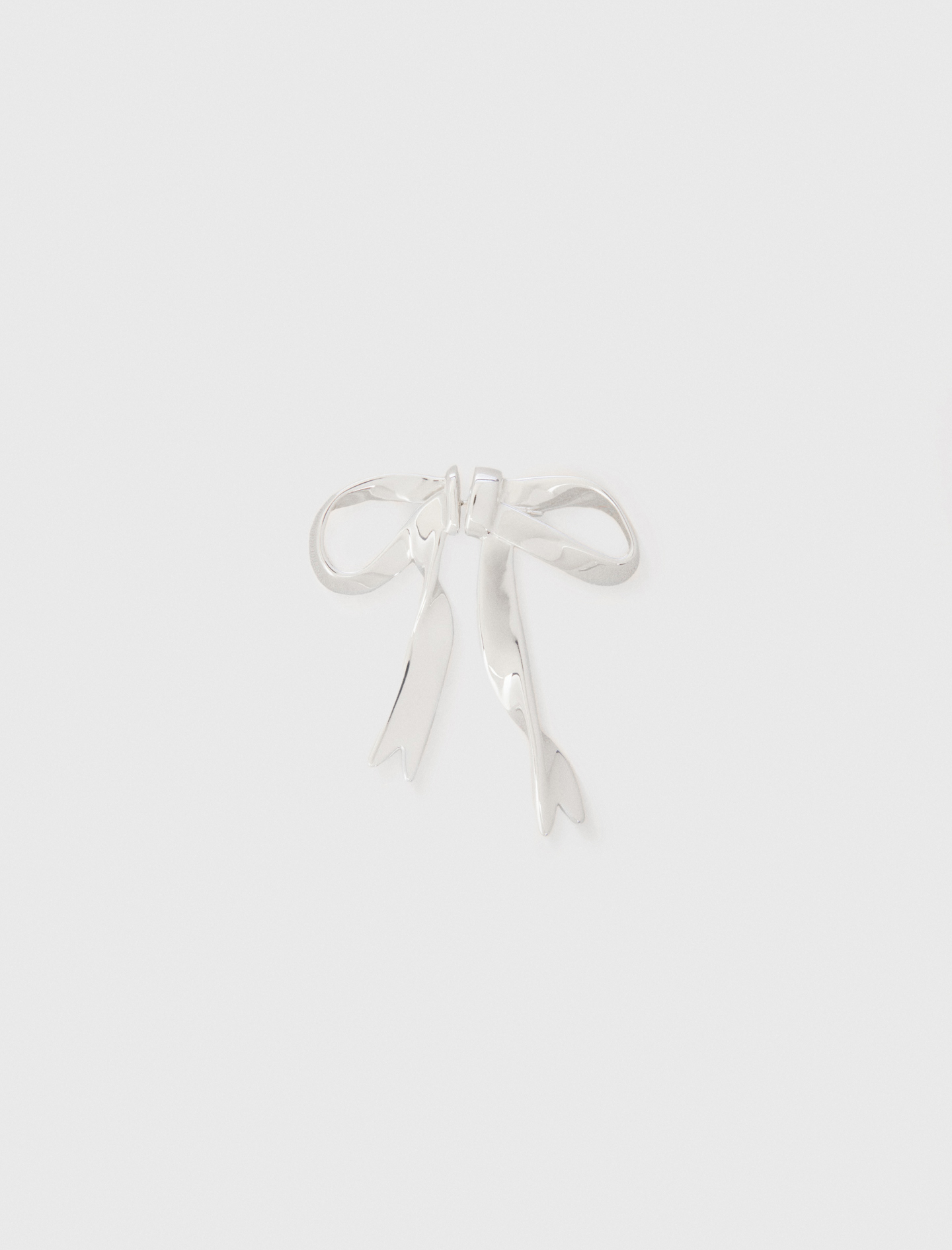 Woman's brass Silver bow earring for Spring/Summer, size One Size, in color Silver / Grey