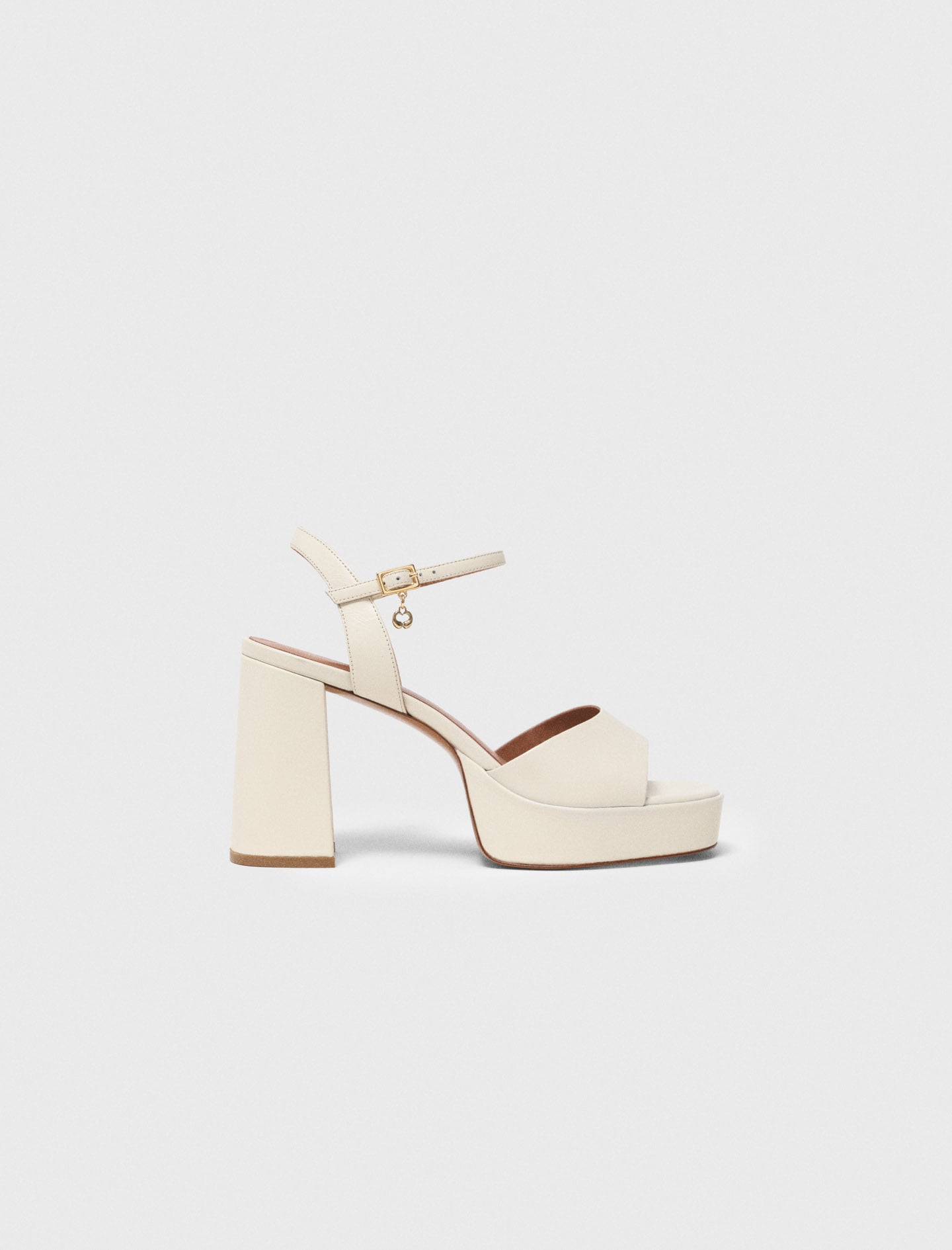 Leather platform sandals White For Women | Maje