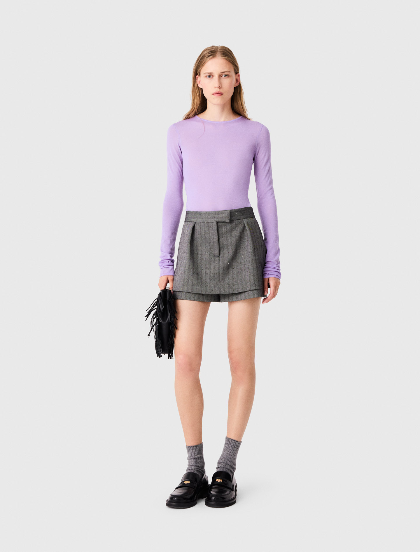 Rhinestone Tailored Skort