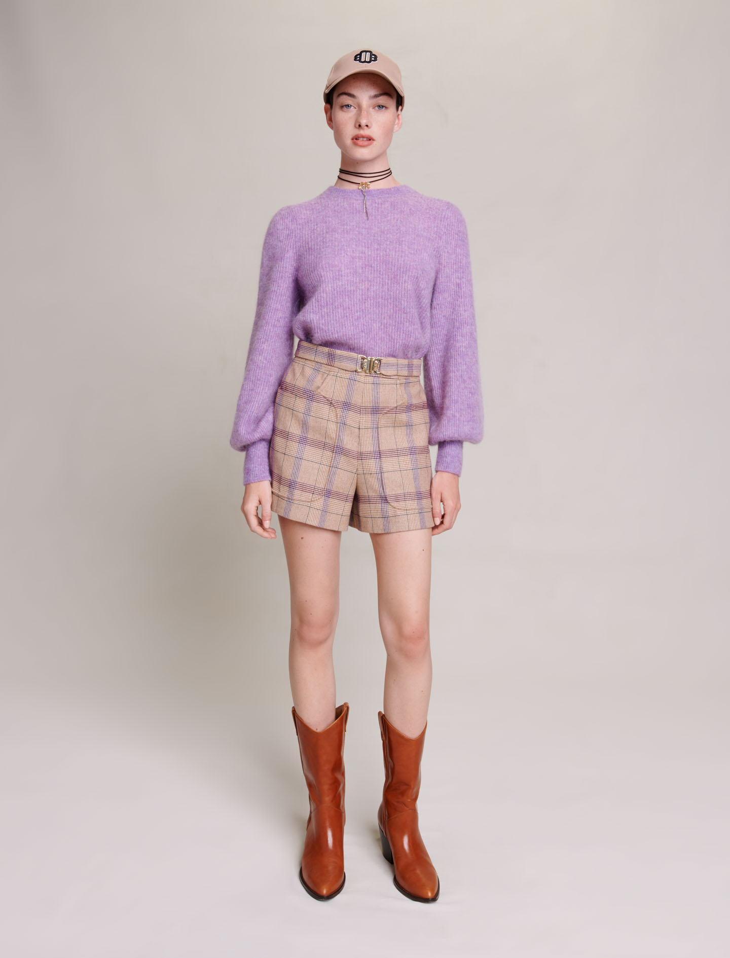 Maje Woman's polyamide, Knit jumper for Fall/Winter, in color Purple / Purple