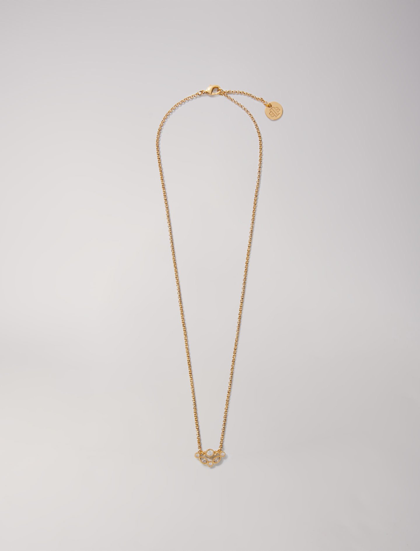Mixte's zirconium oxide Jewellery: Gold-tone necklace with rhinestones, size Mixte-Jewelry-OS (ONE SIZE), in color Gold / Yellow