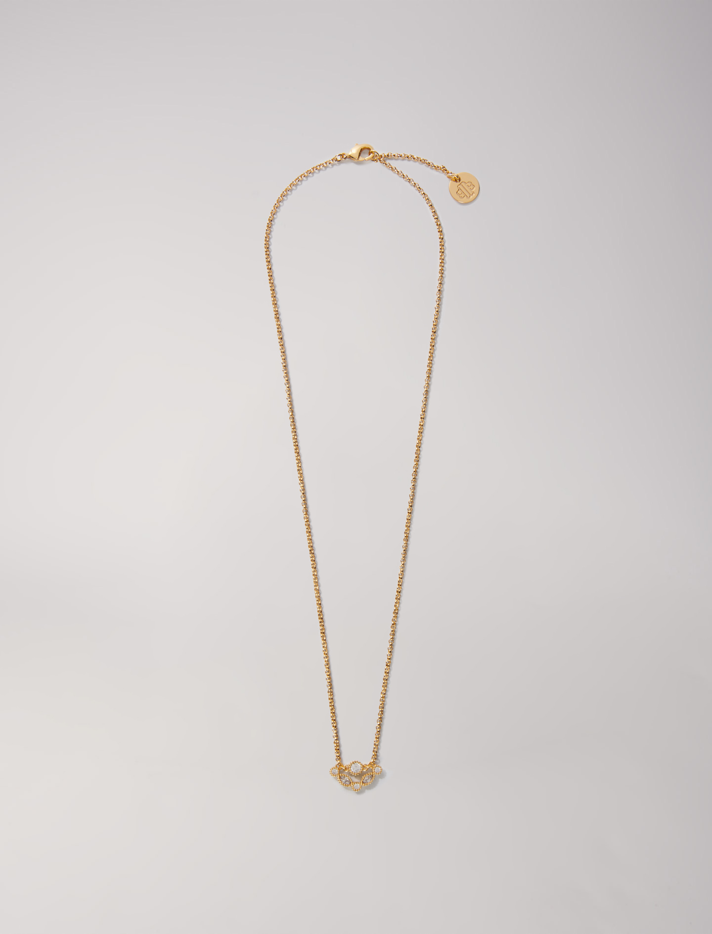 Maje Woman's zirconium oxide Jewellery: Gold-tone necklace with rhinestones, in color Gold / Yellow
