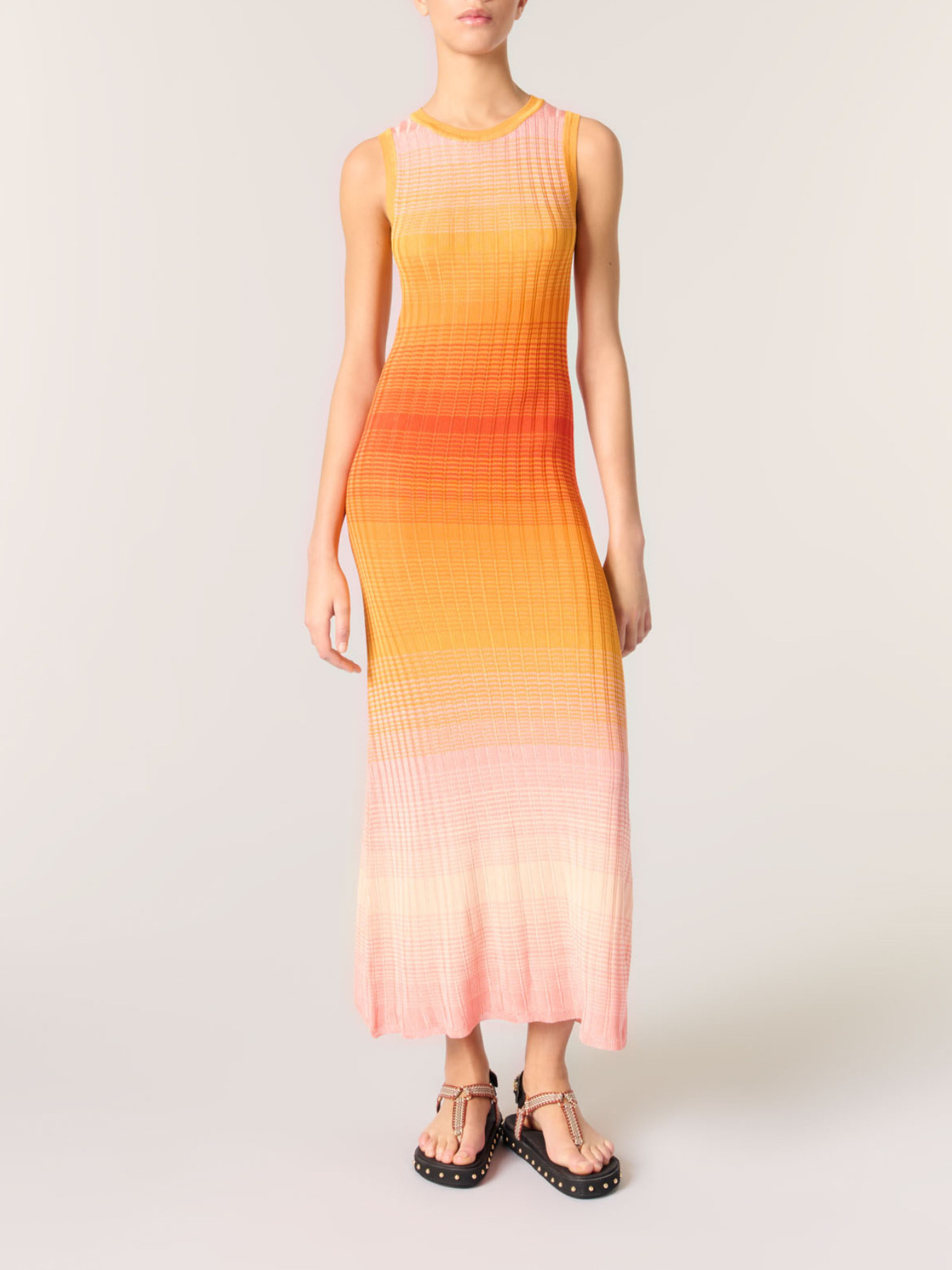 Tie-dye knit maxi dress Yellow / Orange For Women