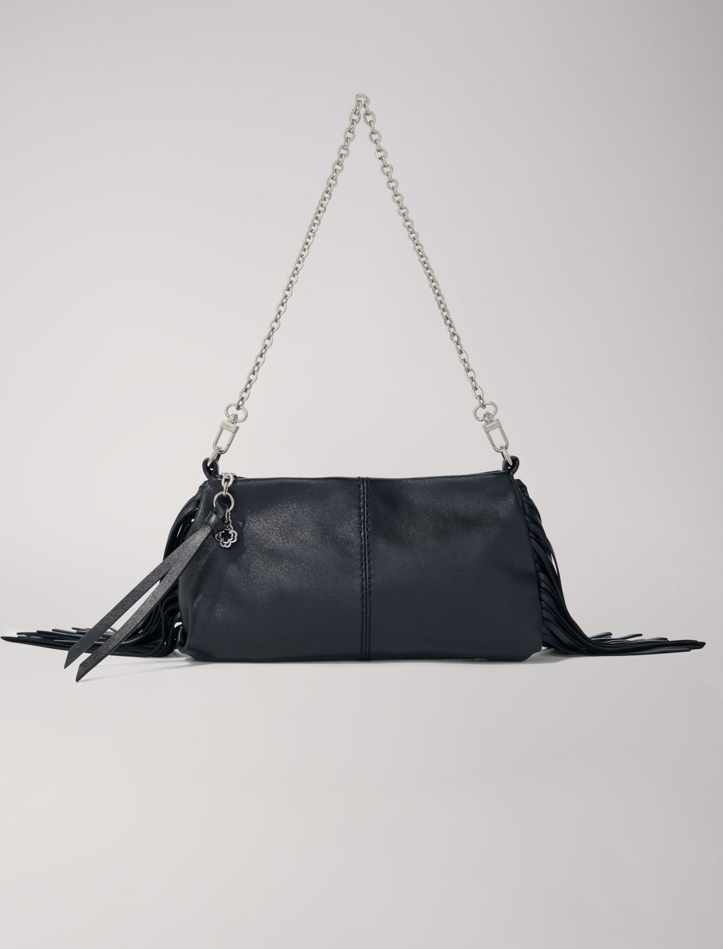Mixte's polyester Chain: Miss M plain leather clutch bag, size Mixte-Small leather goods-OS (ONE SIZE), in color Black / Black