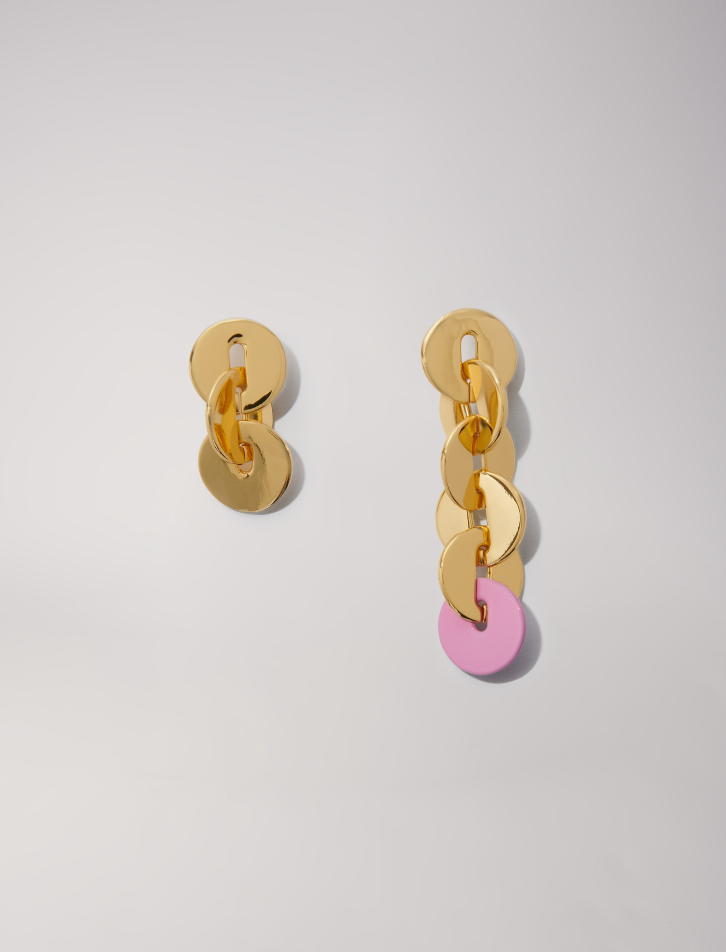 Maje Woman's resin Jewellery: Enameled earrings for Spring/Summer, in color Gold / Yellow