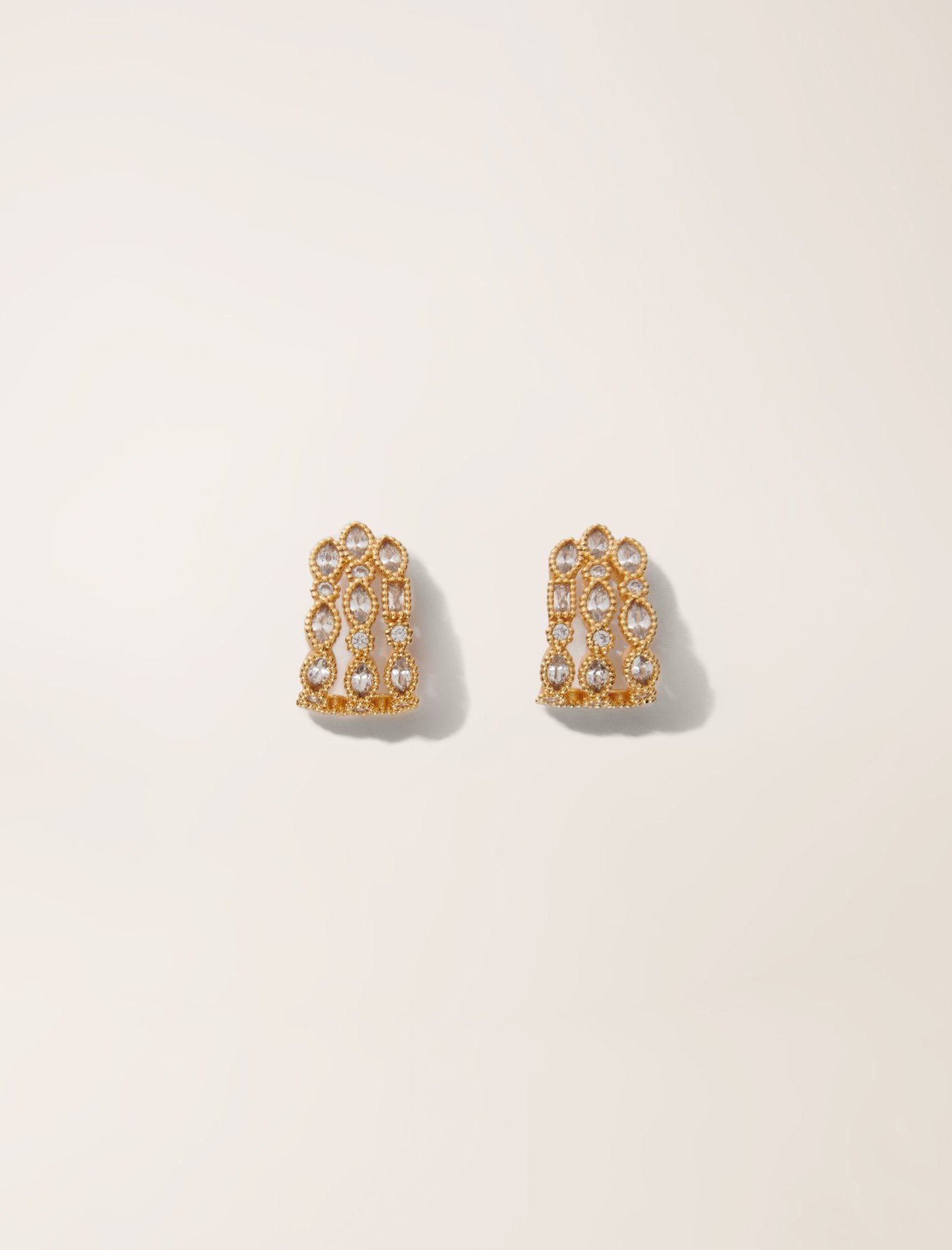 Woman's zirconium Rhinestone earrings for Spring/Summer, size One Size, in color Gold / Yellow