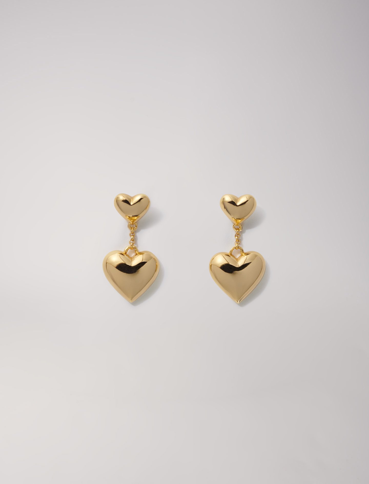 Woman's brass Heart earrings for Fall/Winter, size Woman-The Seasonal Event-OS (ONE SIZE), in color Gold / Yellow