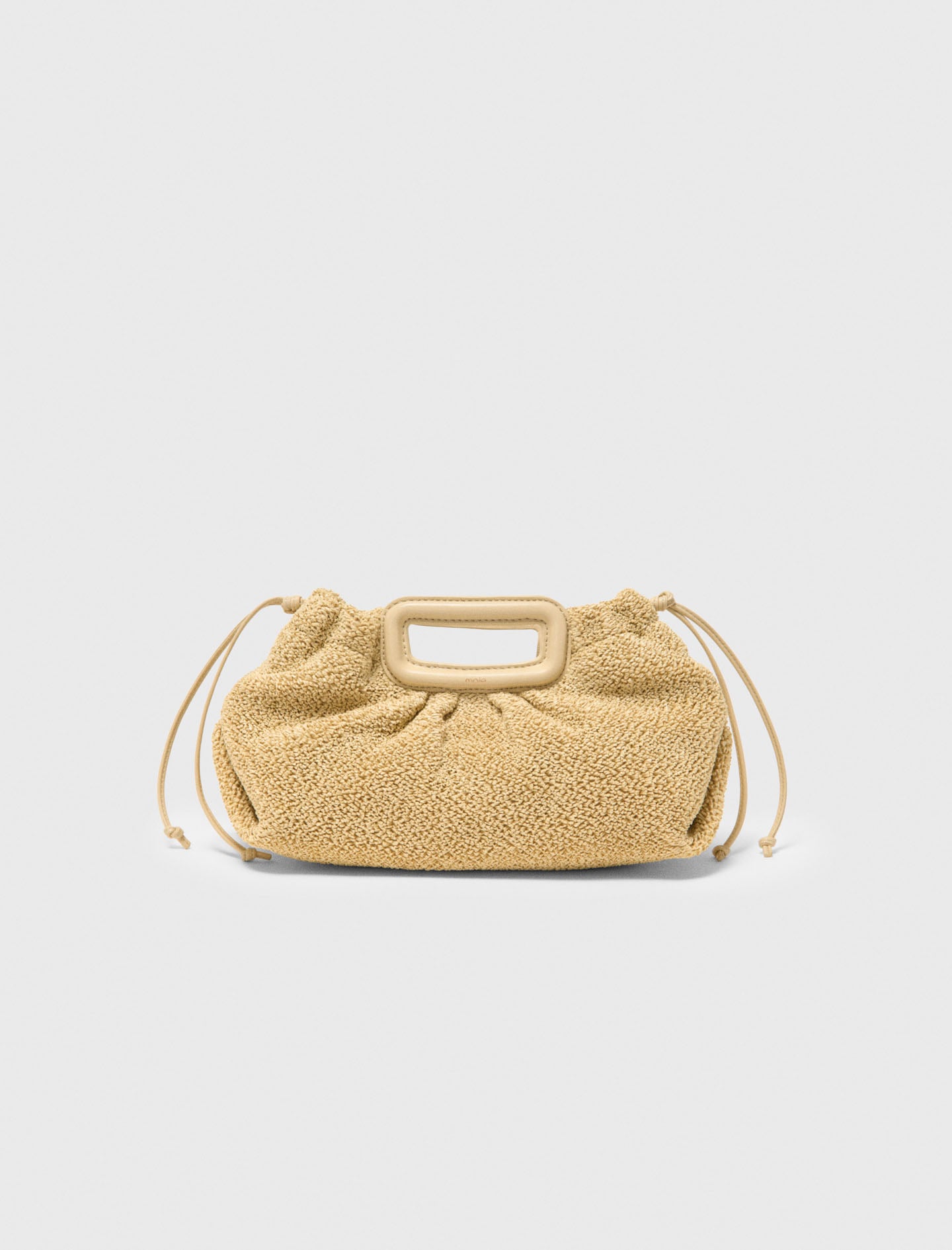 Mipli bouclé effect clutch bag Natural For Women | Maje