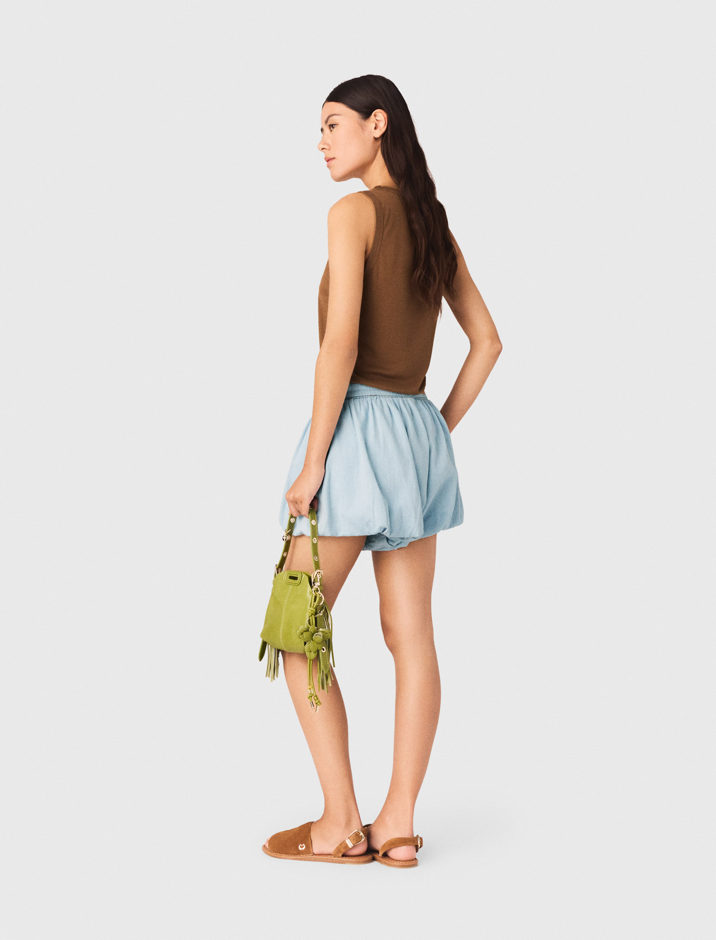 Chambray Balloon Skort