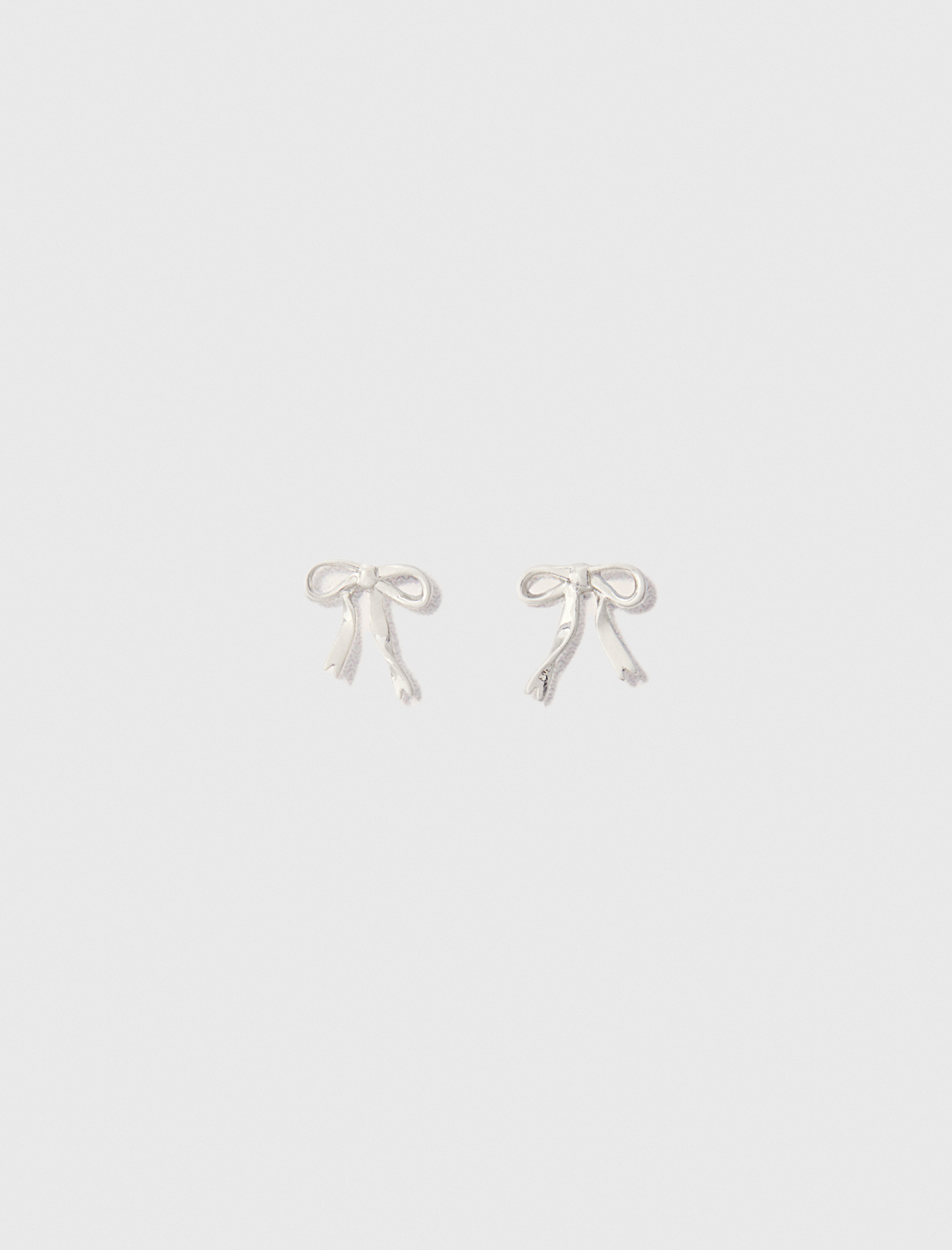 Woman's brass Small bow earrings for Spring/Summer, size One Size, in color Silver / Grey