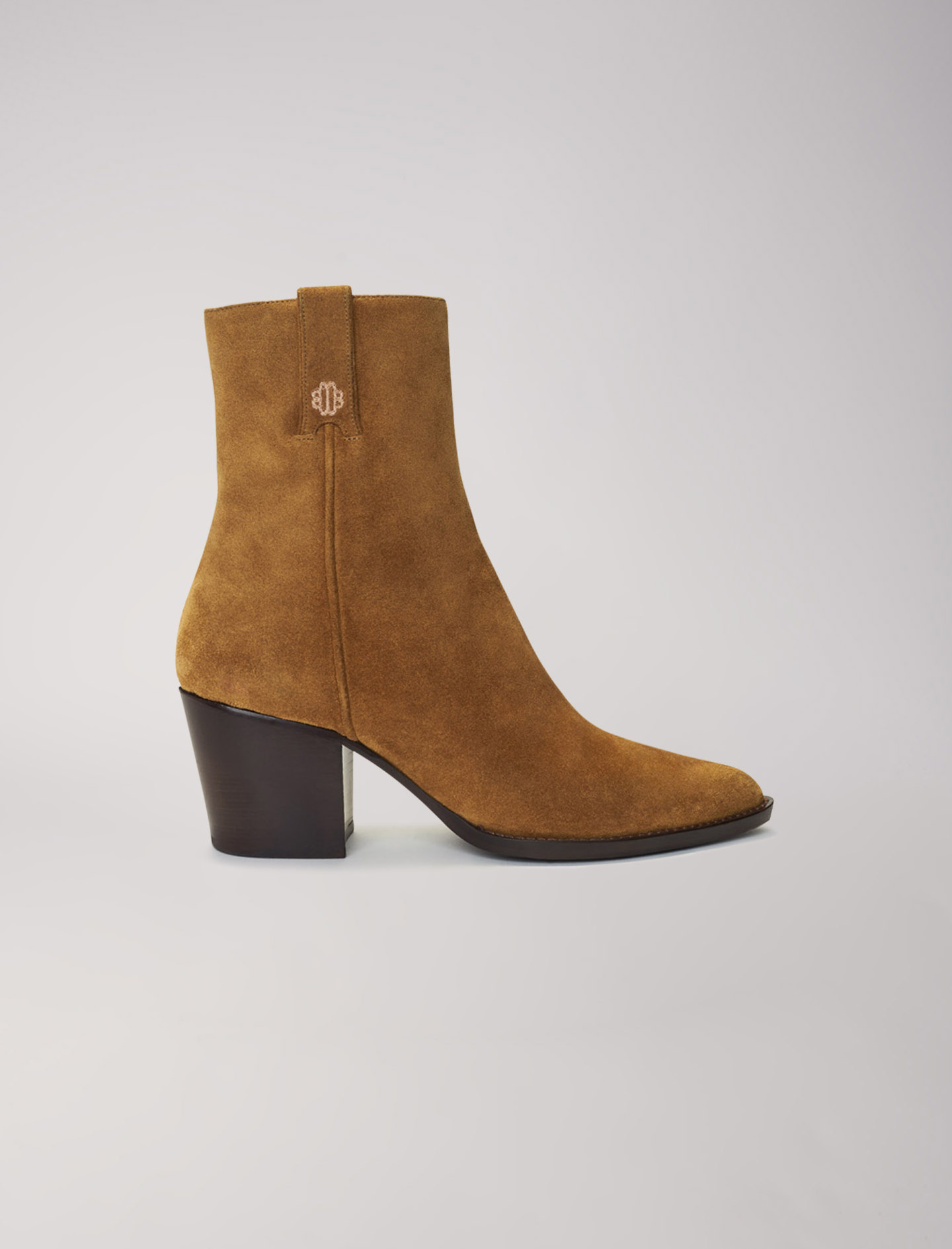 , in camel suede leather