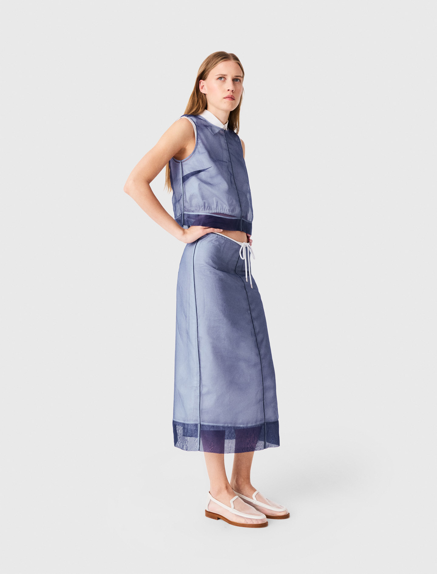 Cotton And Removable Organza Skirt